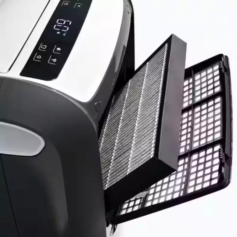 Le deshumidificateur De'Longhi DDSX220WFA est équipé d'un filtre performant pour assurer une purification efficace de l'air.